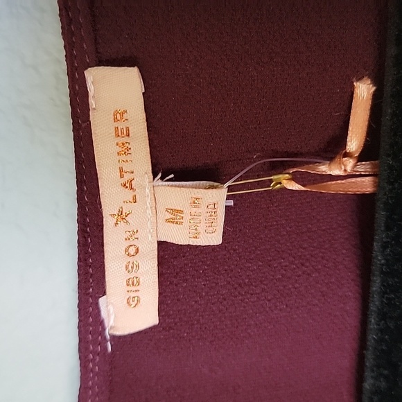 Gibson Latimer Romantic Peasant NWT Burgundy 1X Balloon Sleeve Blouse Top - Picture 3 of 7